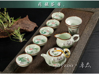 匠心獨(dú)運(yùn)，窯變天成 品鑒卓眾手繪青瓷茶具套裝